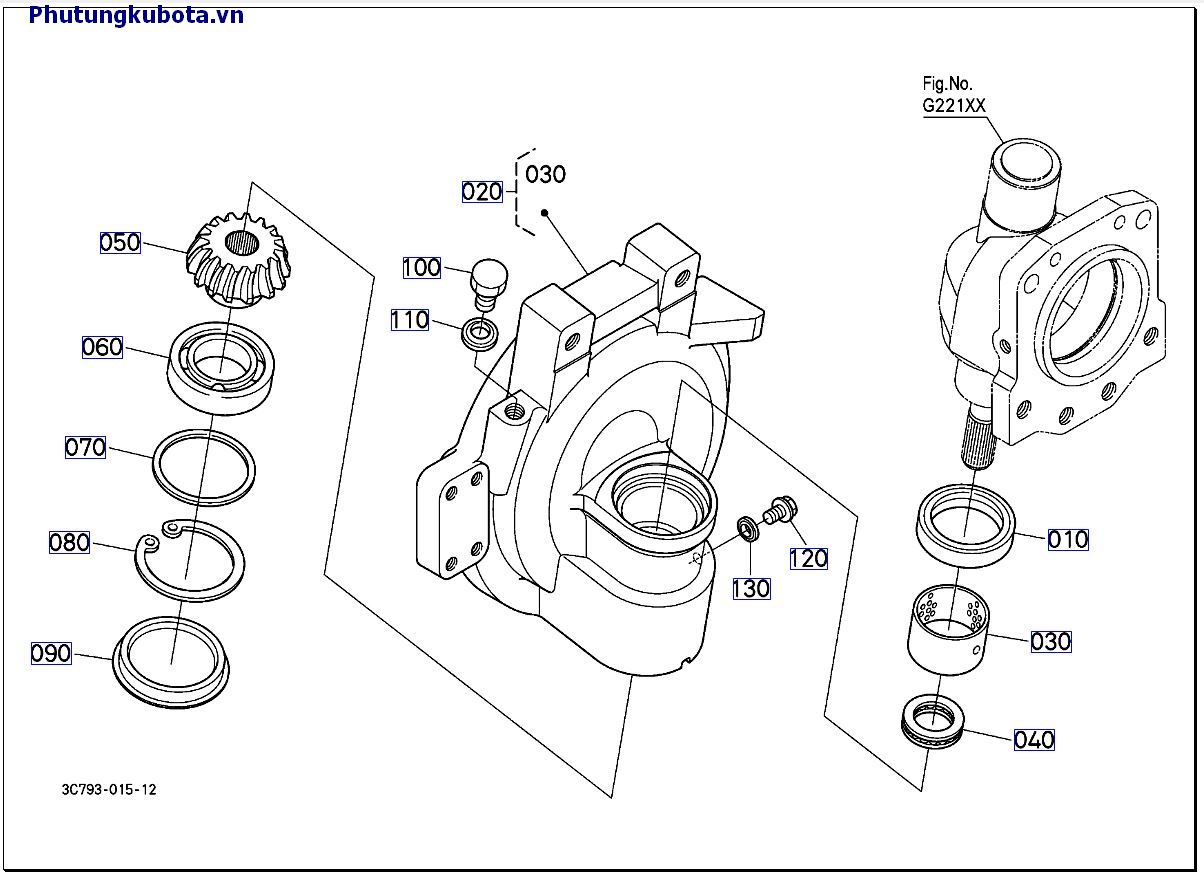 Hộp ổ trục phía trước bên phải  mới 10001-49999